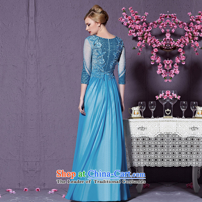 Creative Fox evening dresses 2015 high-end custom dress blue dress bows service banquet long evening dress annual meeting presided over long skirt 82215 to align the custom) does not support return, creative Fox (coniefox) , , , shopping on the Internet