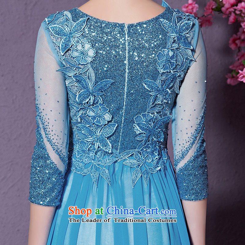 Creative Fox evening dresses 2015 high-end custom dress blue dress bows service banquet long evening dress annual meeting presided over long skirt 82215 to align the custom) does not support return, creative Fox (coniefox) , , , shopping on the Internet