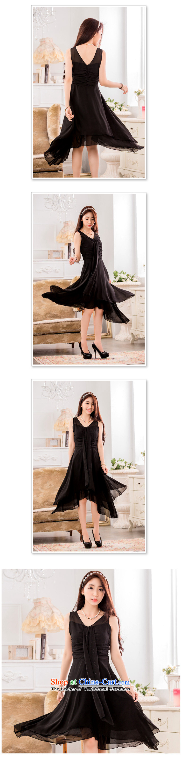  The Korean version of the elegant hot JK2 drill video does not rule under the thin ribbons chiffon large dresses dress 9832 Black XL Photo, prices, brand platters! The elections are supplied in the national character of distribution, so action, buy now enjoy more preferential! As soon as possible.