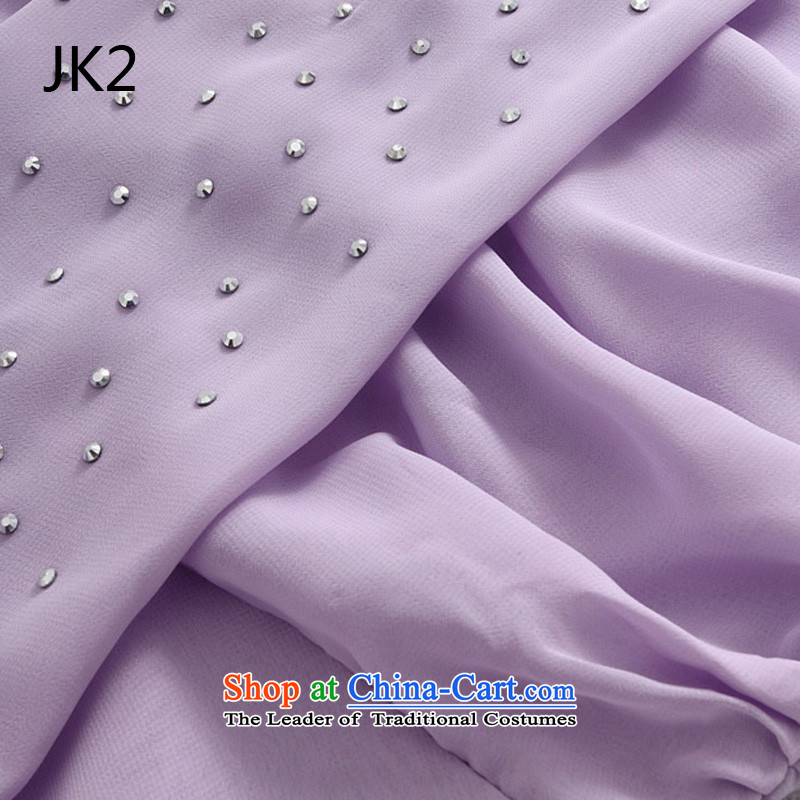  The Korean version of the elegant hot JK2 drill video does not rule under the thin ribbons chiffon large dresses dress 9832 Black XL,JK2.YY,,, shopping on the Internet