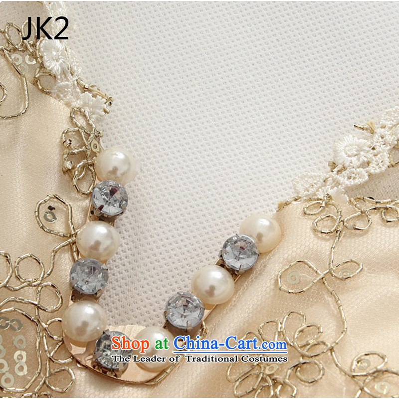 Jk2  bead chain V-Neck stylish irregular gauze evening dresses larger dresses 9928 champagne color XXXL,JK2.YY,,, shopping on the Internet