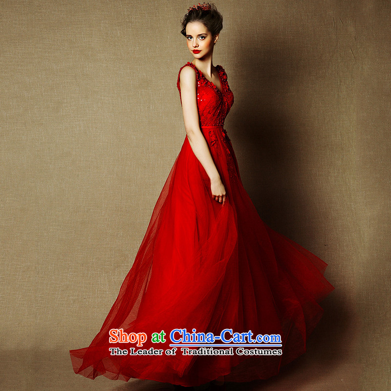 The wedding dresses HIV NEW 2015 dancing fly Red deep V-Neck shoulders services drop off services dresses drink red M, HIV in , , , shopping on the Internet