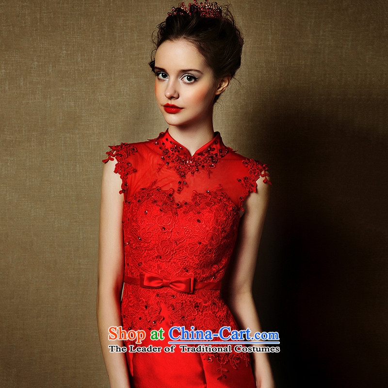The wedding dresses HIV NEW 2015 embroidered red surplus incense red collar bows services crowsfoot drop off services dress red , L, HIV in , , , shopping on the Internet