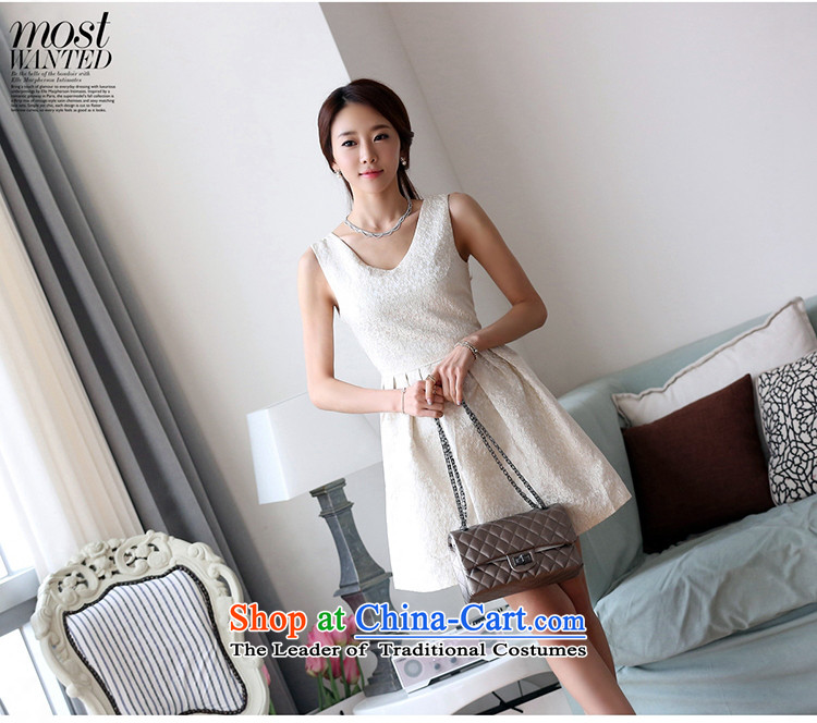 Snow boat spring and summer 2015 as the new Korean sweet stamp V-neck in the Sau San bridesmaid dress dresses Q5488 m White L picture, prices, brand platters! The elections are supplied in the national character of distribution, so action, buy now enjoy more preferential! As soon as possible.