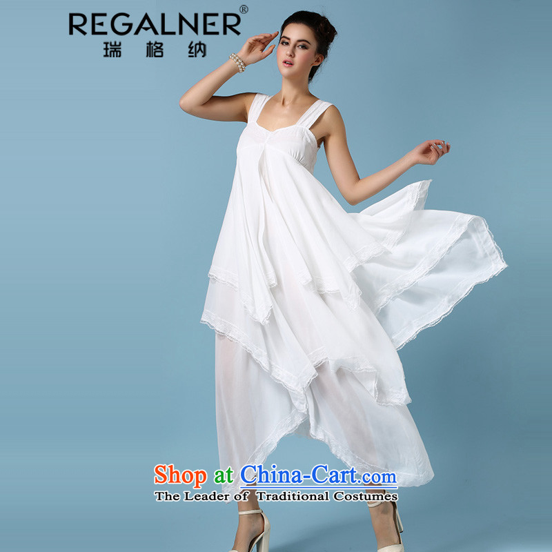 Rui, 2015 Spring/Summer luxury split level long skirt wiping the chest under the rules do not dress petticoats lace large apron skirt resort White XL, Sui, REGALNER () , , , shopping on the Internet