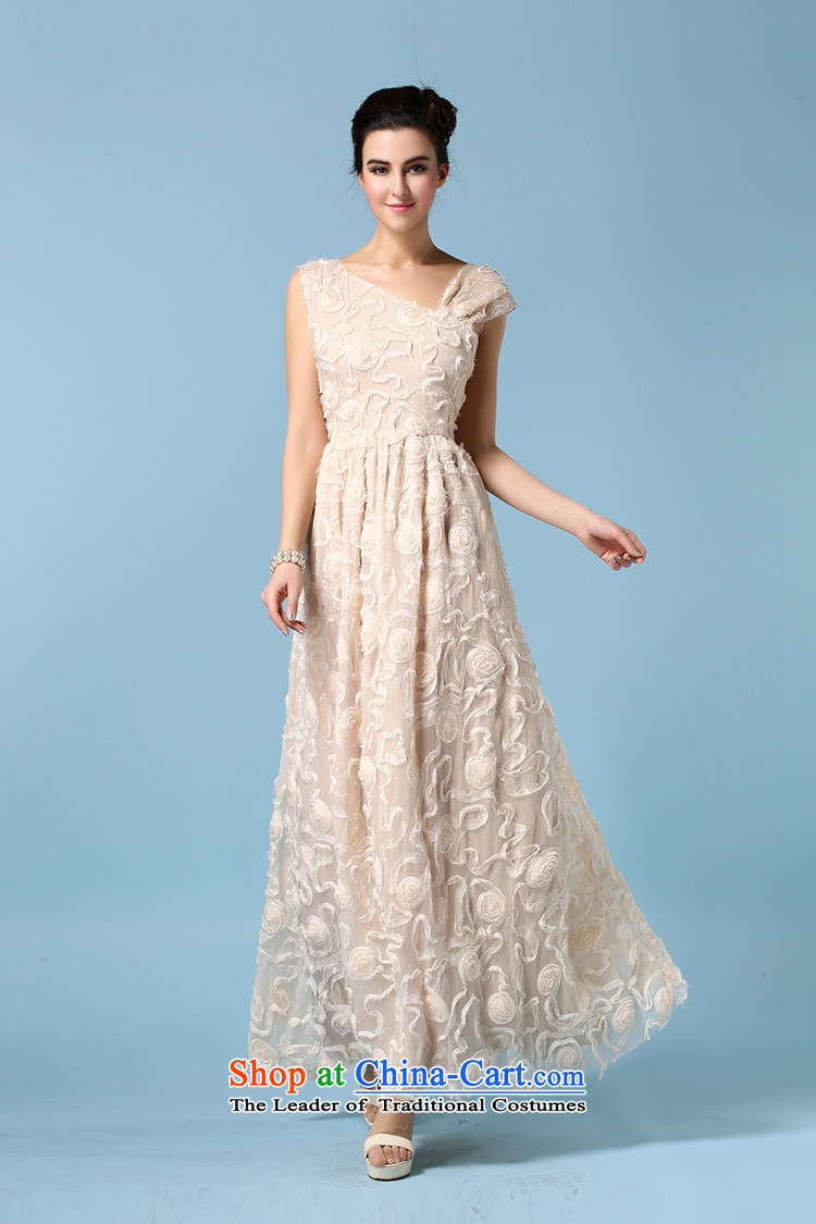Rui, 2015 New banquet dress shoulder wiping the scoops dresses stereo to drag wrinkle spend long skirt refined apricot S picture, prices, brand platters! The elections are supplied in the national character of distribution, so action, buy now enjoy more preferential! As soon as possible.
