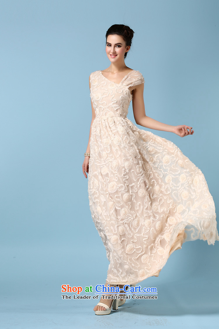 Rui, 2015 New banquet dress shoulder wiping the scoops dresses stereo to drag wrinkle spend long skirt refined apricot S picture, prices, brand platters! The elections are supplied in the national character of distribution, so action, buy now enjoy more preferential! As soon as possible.
