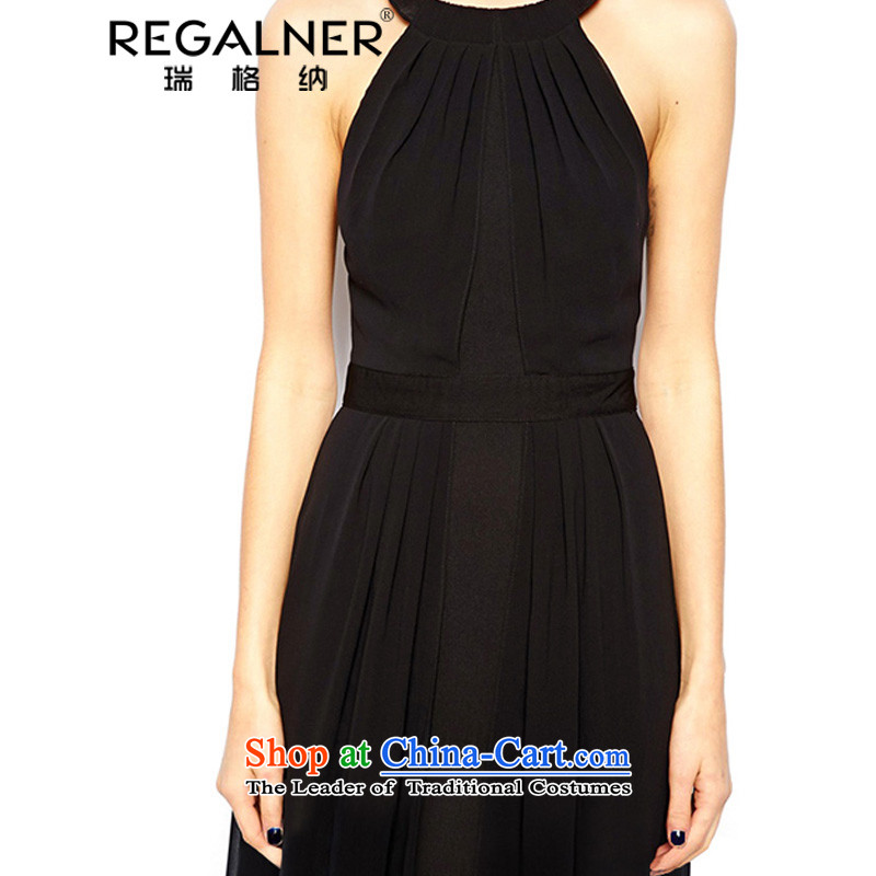 Rui, 2015 Spring/Summer sexy new small black skirt dresses, under the three-tier hundreds pleated skirts dresses Black XL, Wagner (REGALNER rui) , , , shopping on the Internet