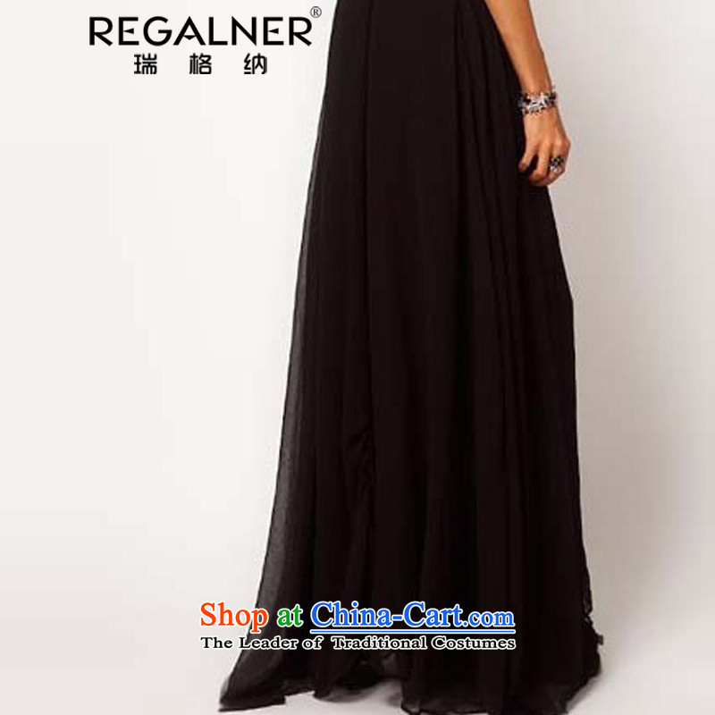 Rui, 2015 spring outfits Western Wind double-layer design large petticoats ceiling skirt black strap long skirt chiffon skirt black , L, Wagner (REGALNER rui) , , , shopping on the Internet