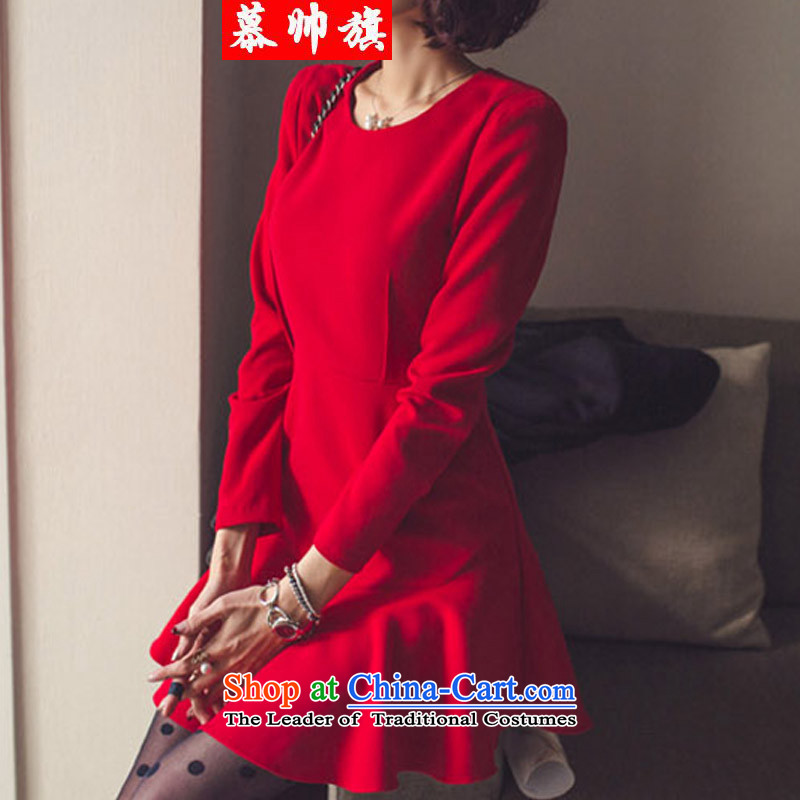 2015 Spring Festival temperament elegant dress forming the Sau San skirt crowsfoot petticoats dresses 9825_ festive red L