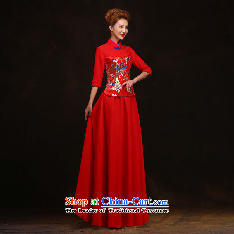 The Syrian-soo wo service hour Red Chinese qipao gown of nostalgia for the bridal dresses wedding longfeng bows to use the new 2015 bows services cheongsam dress red XXL, time Syrian shopping on the Internet has been pressed.