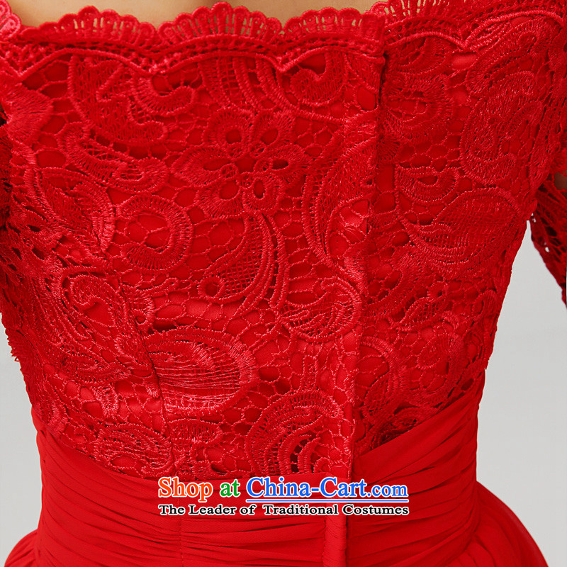 Time of Red Dress Short Syrian wedding dress one Field Service bows bride Sau San shoulder lace chiffon dresses , Syria has been pressed time shopping on the Internet