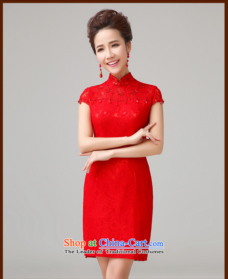 Time Syrian qipao skirt bows services fall short improvements stylish bride, lace marriage word qipao shoulder short-sleeved Chinese Dress XL Photo, prices, brand platters! The elections are supplied in the national character of distribution, so action, buy now enjoy more preferential! As soon as possible.