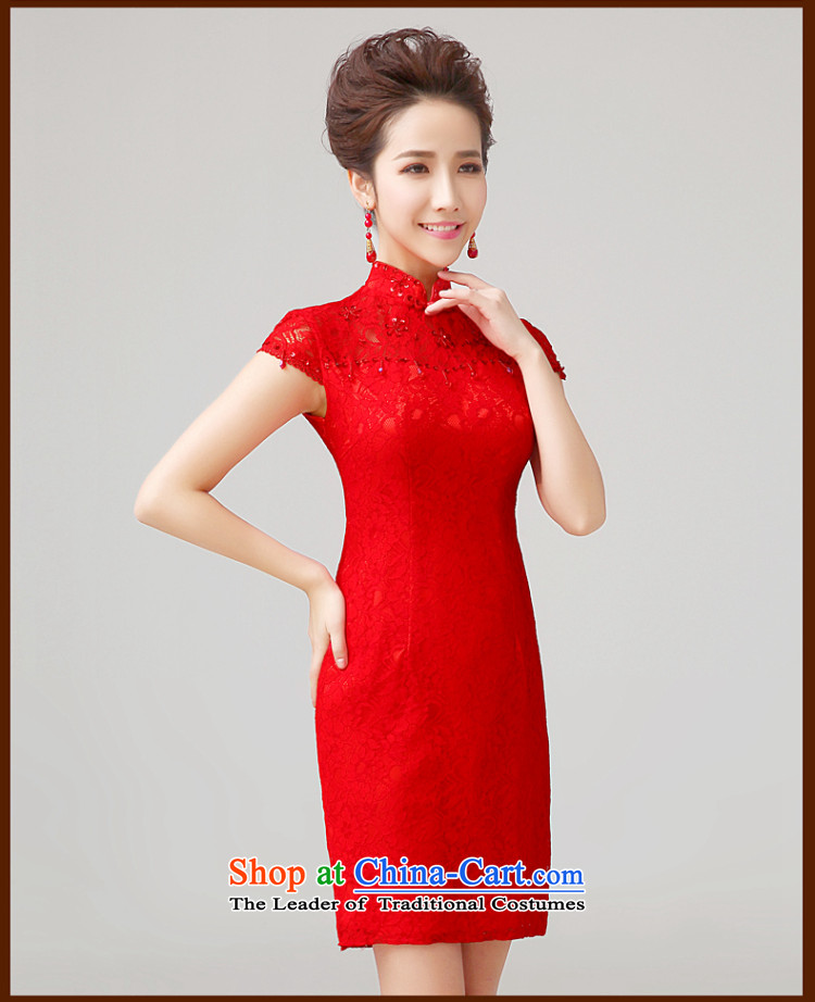 Time Syrian qipao skirt bows services fall short improvements stylish bride, lace marriage word qipao shoulder short-sleeved Chinese Dress XL Photo, prices, brand platters! The elections are supplied in the national character of distribution, so action, buy now enjoy more preferential! As soon as possible.