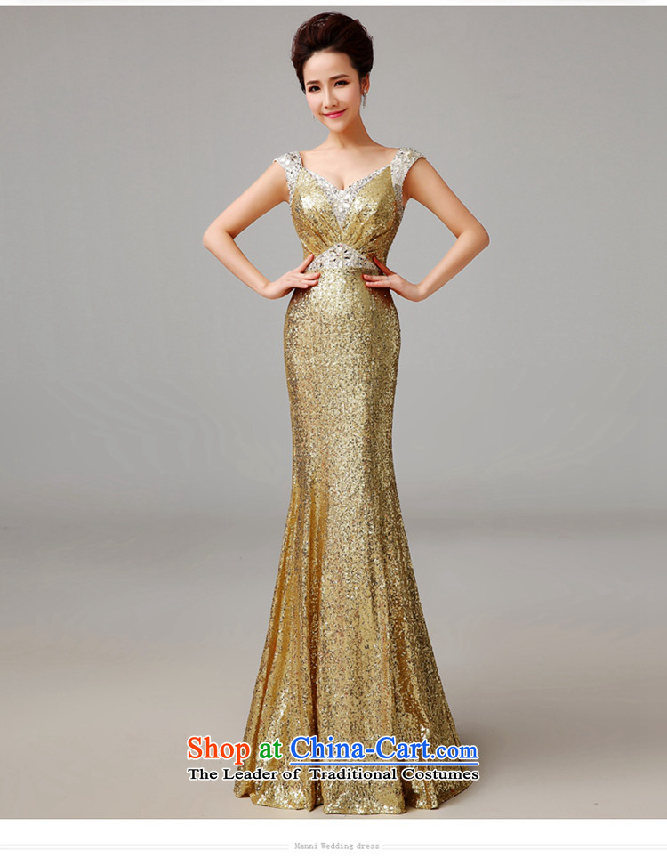 The Syrian gold dress hour long banquet new bride services and stylish bows crowsfoot large stage Sau San dress dinner moderator bridesmaid dress female gold XXL pictures, prices, brand platters! The elections are supplied in the national character of distribution, so action, buy now enjoy more preferential! As soon as possible.