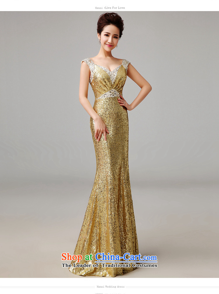 The Syrian gold dress hour long banquet new bride services and stylish bows crowsfoot large stage Sau San dress dinner moderator bridesmaid dress female gold XXL pictures, prices, brand platters! The elections are supplied in the national character of distribution, so action, buy now enjoy more preferential! As soon as possible.