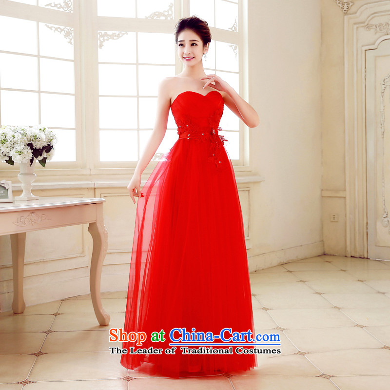The Syrian Arab Republic of autumn and winter time new stylish anointed chest Sau San marriages bows Services Red Dress long evening dinner reception dress bride red XL, Syria has been pressed time shopping on the Internet