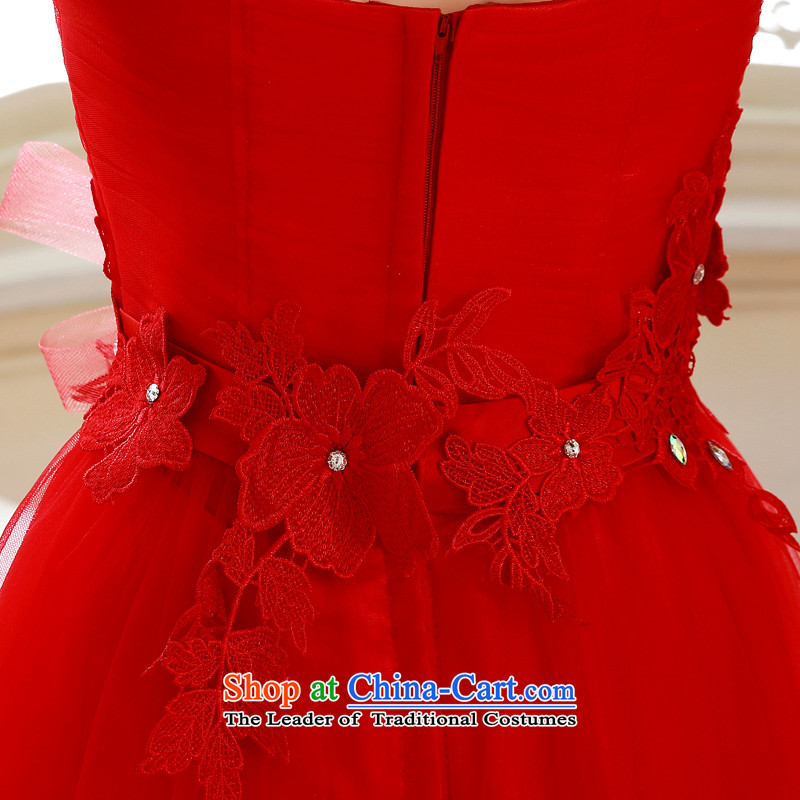 The Syrian Arab Republic of autumn and winter time new stylish anointed chest Sau San marriages bows Services Red Dress long evening dinner reception dress bride red XL, Syria has been pressed time shopping on the Internet