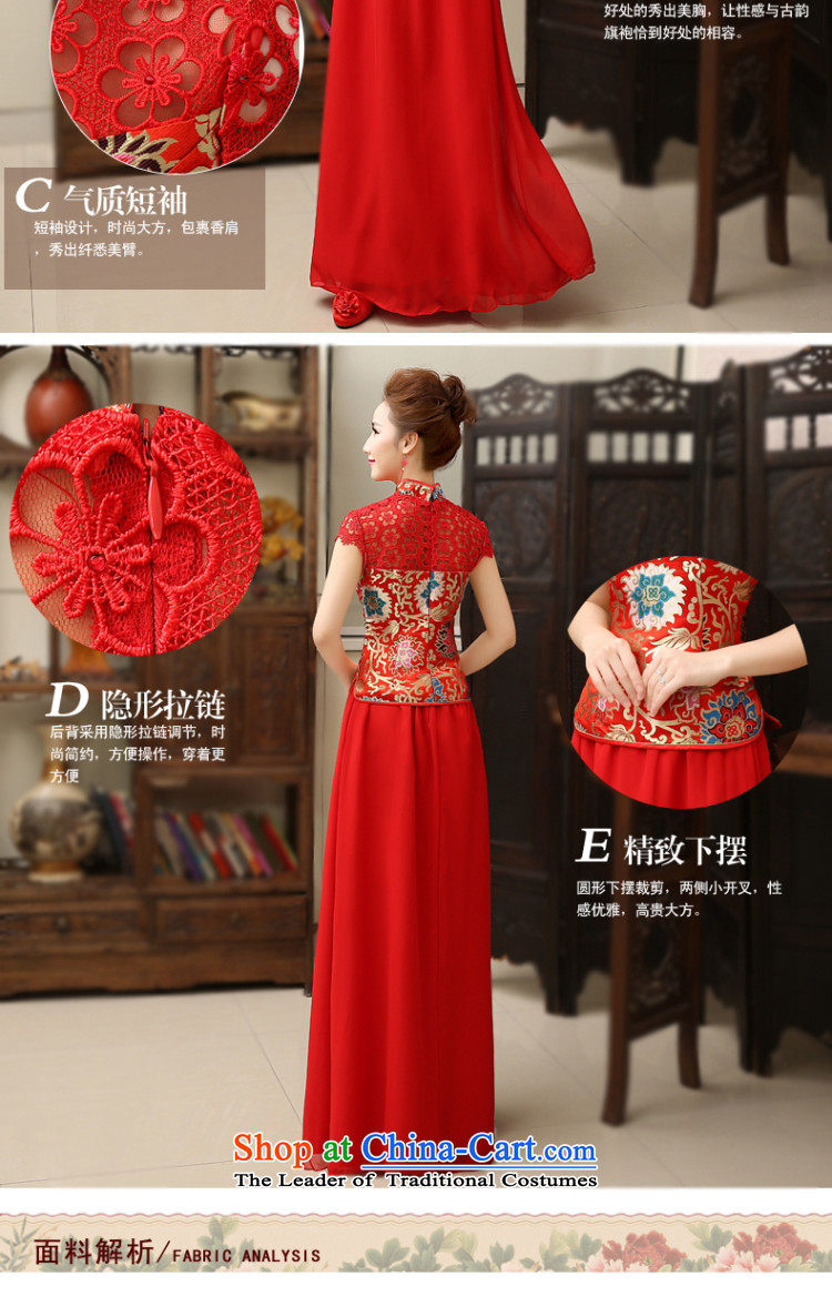  In the fall of 2015, the Syrian time new Chinese improved lace qipao UNIFEM a field shoulder graphics thin cheongsam marriages bows chiffon long diamond XXL picture, prices, brand platters! The elections are supplied in the national character of distribution, so action, buy now enjoy more preferential! As soon as possible.