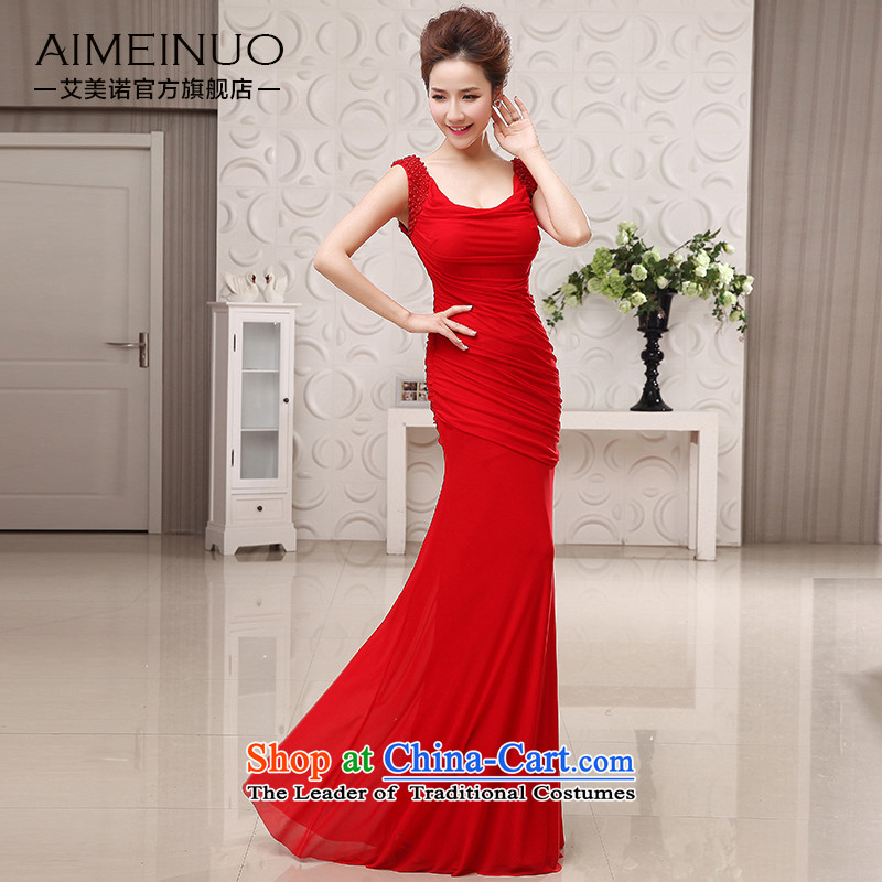The HIV NEW 2015 marriages evening dresses dual shoulder length of nail pearl stylish serving drink package and thin L0047 Sau San video red L code ( 2.1 foot ) HIV waist miele shopping on the Internet has been pressed.