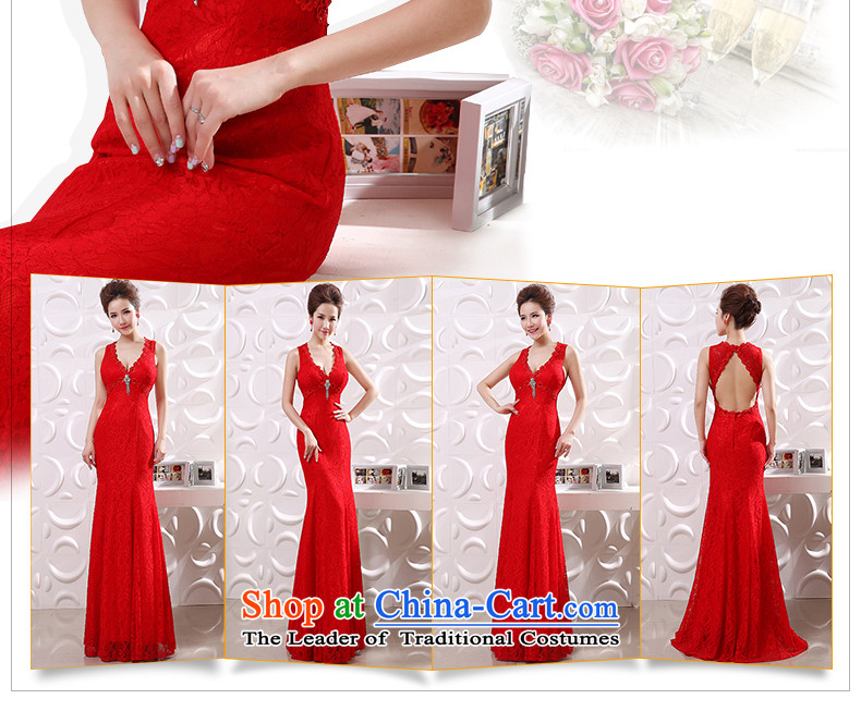 The bridal dresses HIV 2015 new packages and video thin sexy crowsfoot V-Neck shoulders back lace flower show  L0048 dress  code (S waistline red 1.9) Picture, prices, brand platters! The elections are supplied in the national character of distribution, so action, buy now enjoy more preferential! As soon as possible.