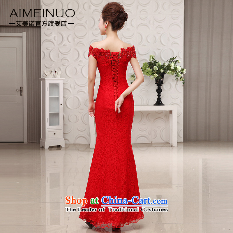 The HIV new bride dresses 2015 package and video thin sexy crowsfoot slotted shoulder straps lace flowers bows L0049 Service  Code (S waistline red 1.9 feet ), HIV Miele shopping on the Internet has been pressed.
