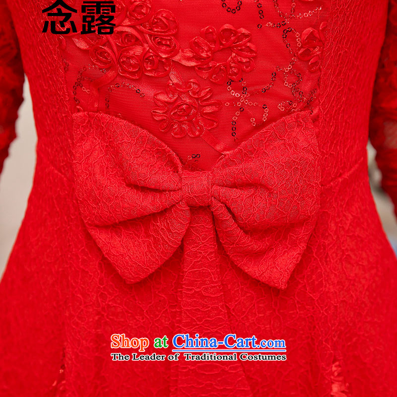 Mindful that the terrace 2015 spring and fall female new Korean fashion sweet temperament Sau San Bow Tie lace forming the dresses married women will be a short skirt small dinner dress red XXL, concept has been pressed terrace shopping on the Internet