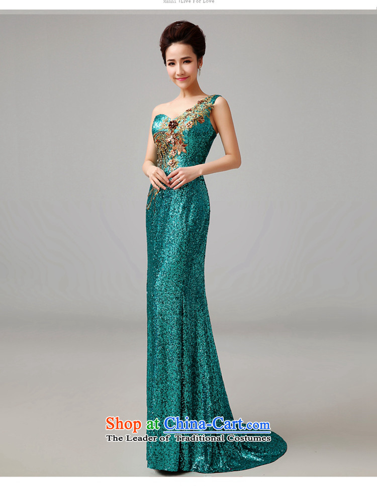 Time Syria long evening banquet Service Bridal Fashion crowsfoot bows moderator female dinner evening dress stage nightclubs dark green shoulder dress green XL Photo, prices, brand platters! The elections are supplied in the national character of distribution, so action, buy now enjoy more preferential! As soon as possible.