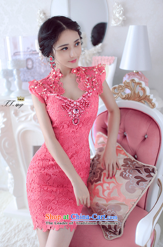 The Jade  Spring 2015 Watt bride evening dresses bridesmaid dress luxury lace engraving the Pearl River Delta and the package of Sau San dresses 3071 pink S picture, prices, brand platters! The elections are supplied in the national character of distribution, so action, buy now enjoy more preferential! As soon as possible.