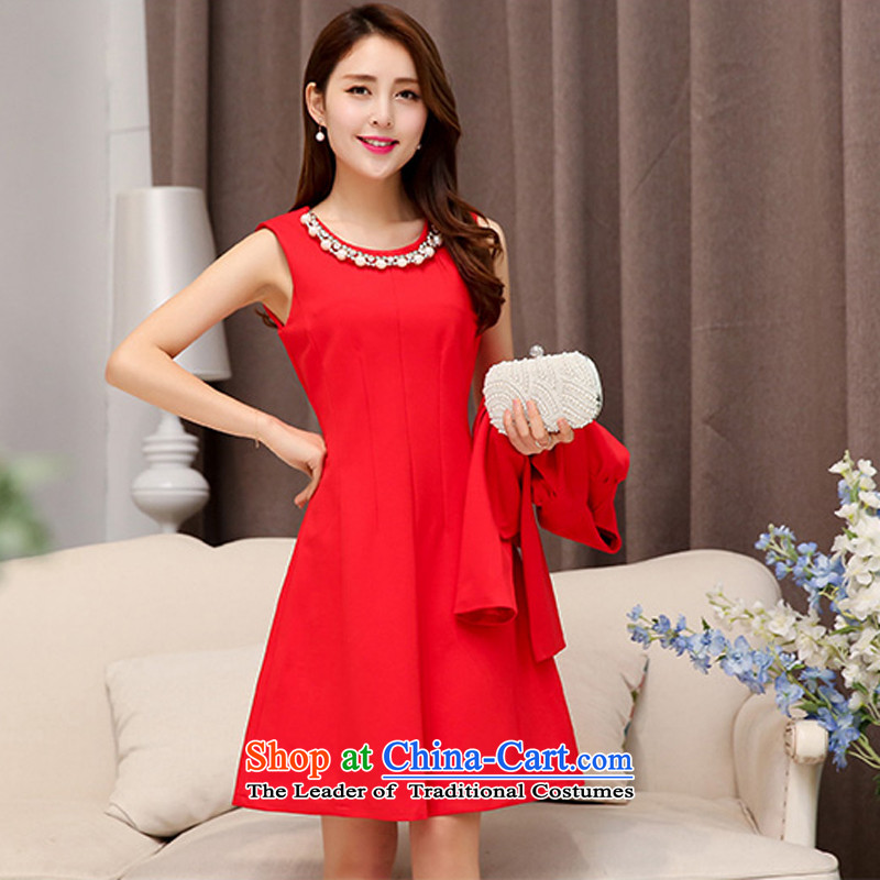 Caesar 240 spring and summer new red two kits sleeveless Annual Meeting banquet at the back door service bride drink everyday dress red XL,TRIUMPHANTKS,,, shopping on the Internet