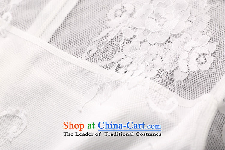 Gibez 3213#2015 Dili hails card Gao Yuanyuan stylish lace short-sleeved stitching edging Sau San dresses white S picture, prices, brand platters! The elections are supplied in the national character of distribution, so action, buy now enjoy more preferential! As soon as possible.