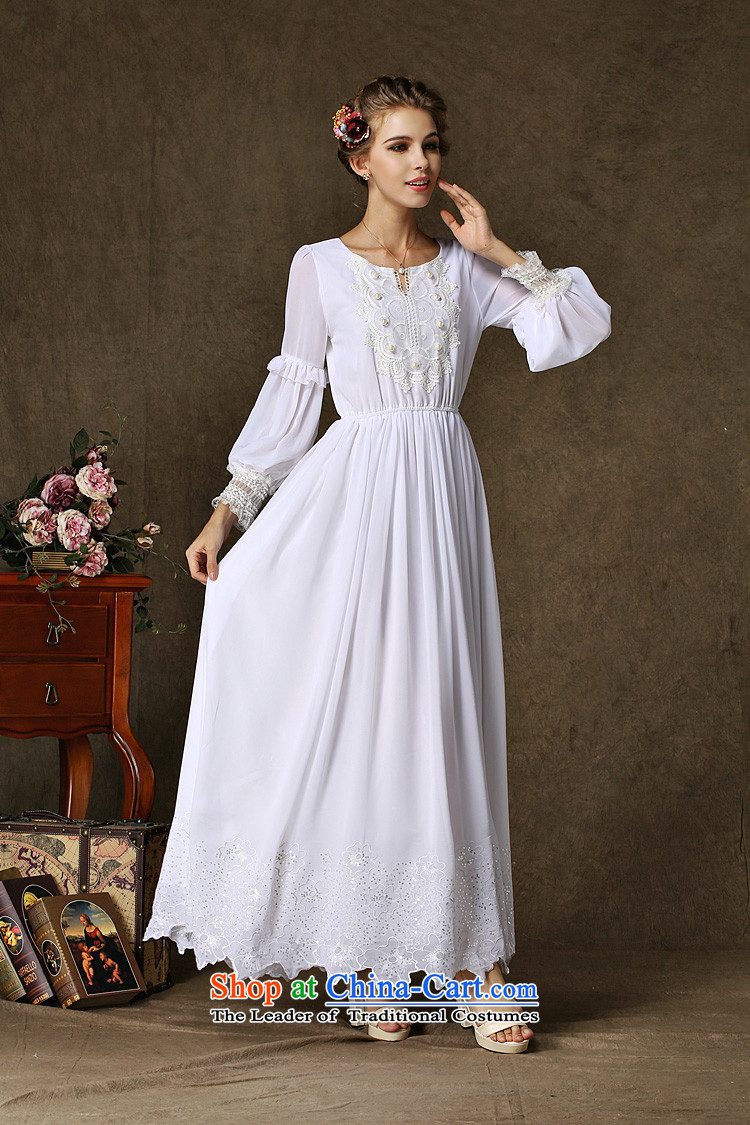 Rui, 2015 Fall/Winter Collections New Classic antique dresses heavy industry spent to drag embroidery fairies pearl collar evening dress white L picture, prices, brand platters! The elections are supplied in the national character of distribution, so action, buy now enjoy more preferential! As soon as possible.