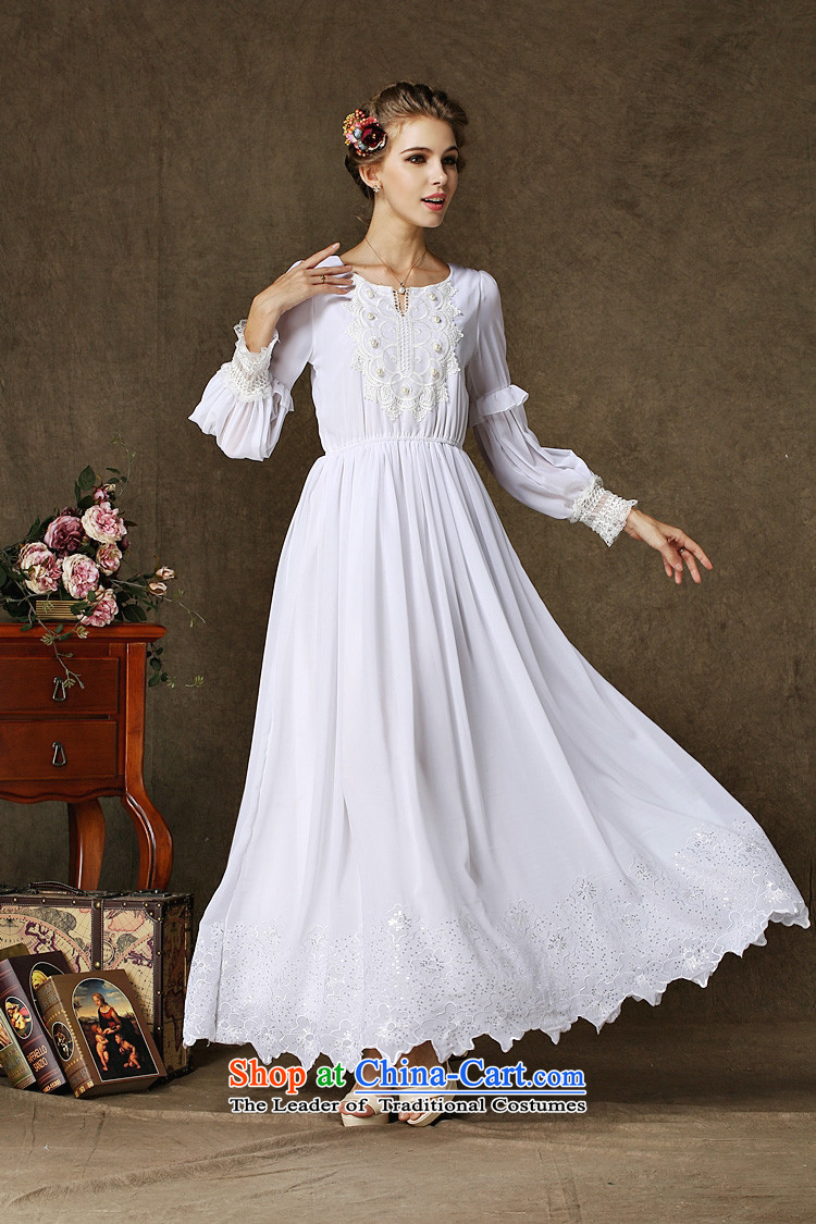 Rui, 2015 Fall/Winter Collections New Classic antique dresses heavy industry spent to drag embroidery fairies pearl collar evening dress white L picture, prices, brand platters! The elections are supplied in the national character of distribution, so action, buy now enjoy more preferential! As soon as possible.