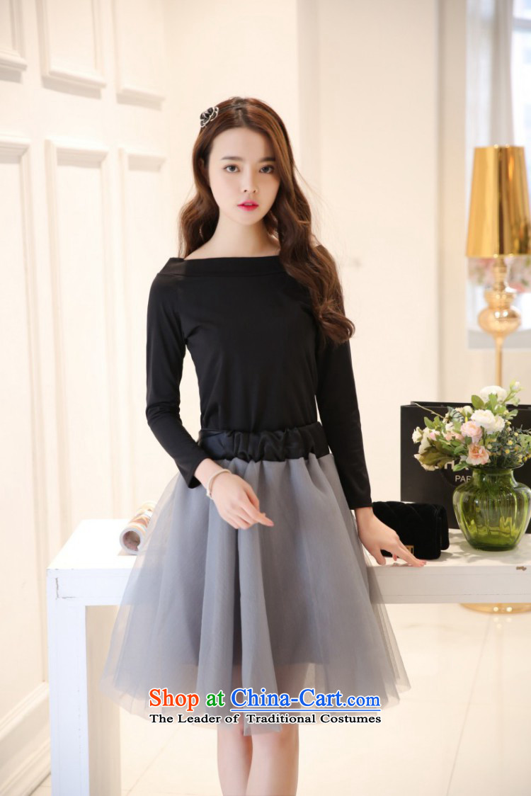 Hao Kai European site customization dress female Sheikh small incense wind retro two kits Bow Tie long-sleeved dresses black T-shirt + gray skirt M pictures, half-price, brand platters! The elections are supplied in the national character of distribution, so action, buy now enjoy more preferential! As soon as possible.