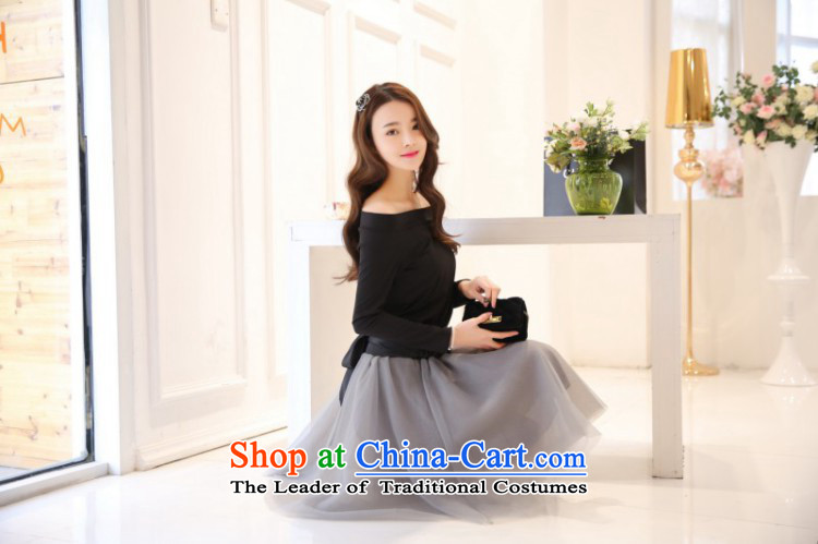 Hao Kai European site customization dress female Sheikh small incense wind retro two kits Bow Tie long-sleeved dresses black T-shirt + gray skirt M pictures, half-price, brand platters! The elections are supplied in the national character of distribution, so action, buy now enjoy more preferential! As soon as possible.