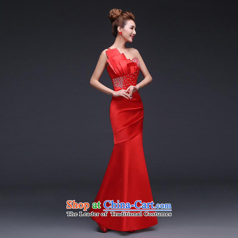 Beverly Ting bride wedding dress spring red bows service long bridesmaid service, Sau San video thin shoulder evening dresses RED M, Beverly (tingbeier ting) , , , shopping on the Internet