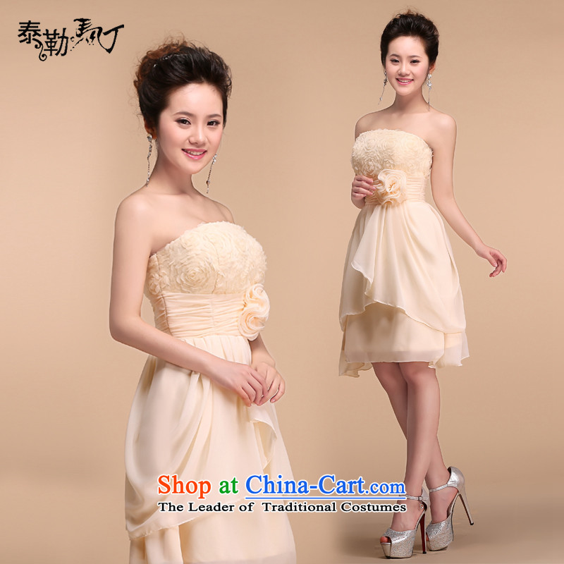  The new 2015 Martin Taylor champagne color and short of chest dress bridesmaid to female marriages bows services annual dinner dress uniform champagne color L, Martin (TAILEMARTIN Taylor) , , , shopping on the Internet