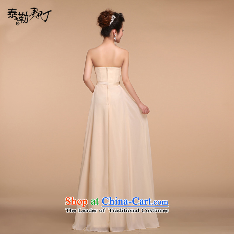Martin Taylor bridesmaid dress long skirt to 2015 new bridesmaid mission champagne color and Chest Flower annual dinner dress female champagne color L, Martin (TAILEMARTIN Taylor) , , , shopping on the Internet
