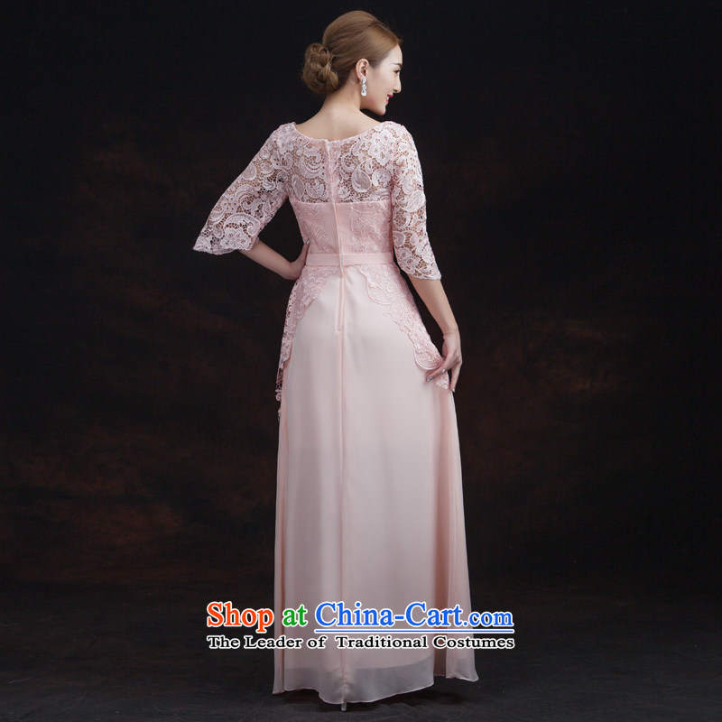 Martin Taylor multi-color new bride wedding dresses in long-sleeved round-neck collar lace bows annual service banquet evening dresses pink M Taylor (TAILEMARTIN Martin) , , , shopping on the Internet