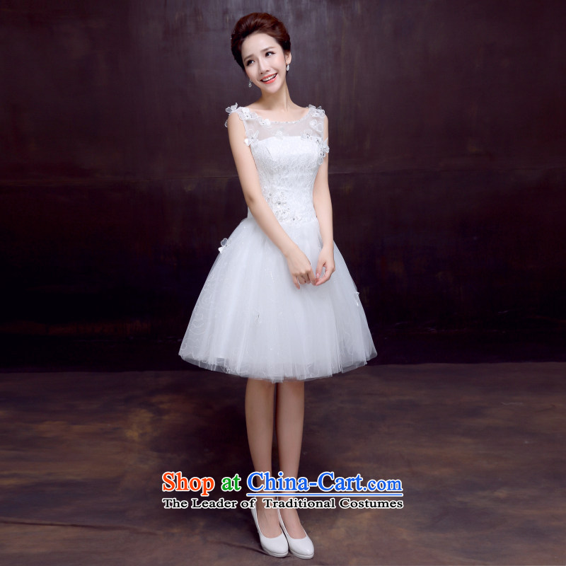 The dumping of the wedding dress in spring and summer wedding dresses new bride 2015 shoulders short of straps short skirts are Sau San Wedding White XL, dumping of wedding dress shopping on the Internet has been pressed.
