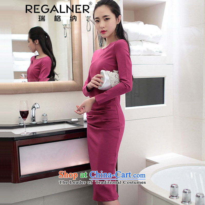 Rui, 2015 Fall/Winter Collections Of new women's sexy Korean citizenry long-sleeved back forming the sexy beauty dresses engraving the forklift truck dress long skirt the red S, Sui Wagner (REGALNER) , , , shopping on the Internet