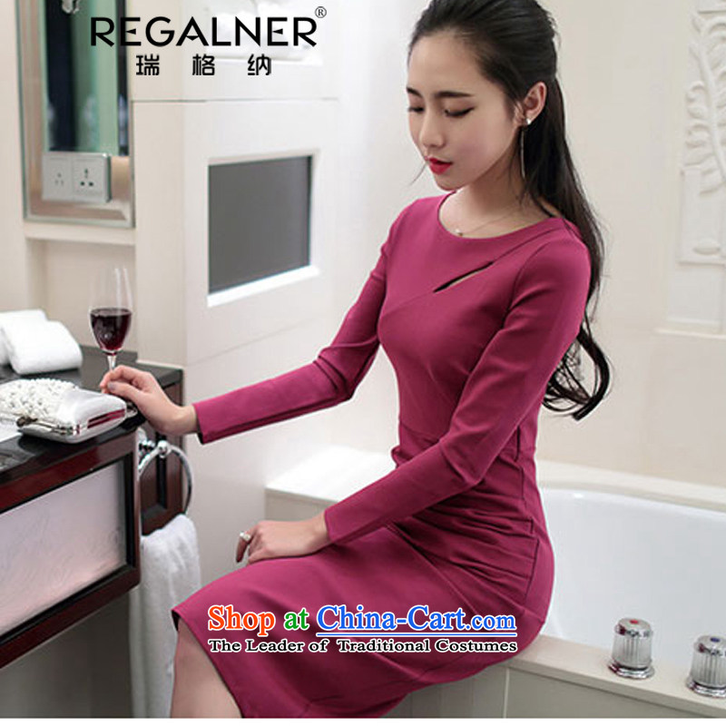 Rui, 2015 Fall/Winter Collections Of new women's sexy Korean citizenry long-sleeved back forming the sexy beauty dresses engraving the forklift truck dress long skirt the red S, Sui Wagner (REGALNER) , , , shopping on the Internet