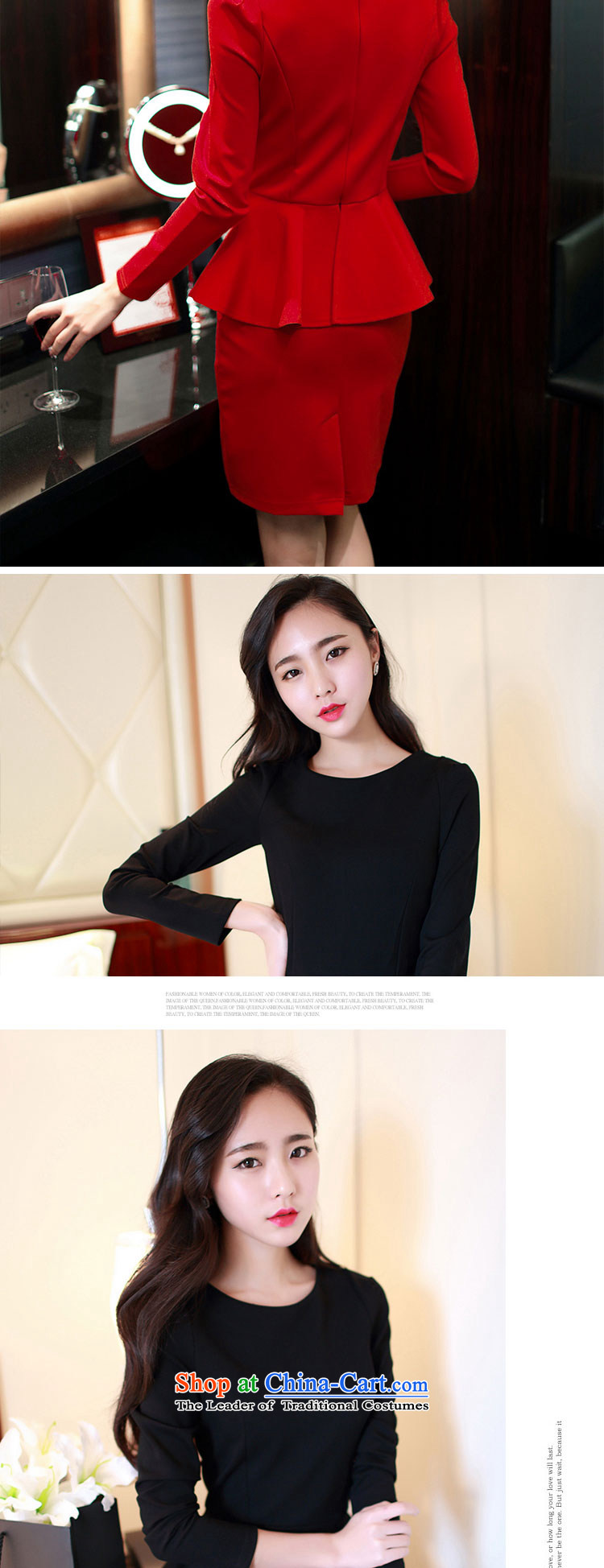 Rui, 2015 Fall/Winter Collections Of new women's sexy Korea long-sleeved Pullover sexy elegant forming the gift of the Sau San skirts and sexy red marriage services dresses black L picture, prices, brand platters! The elections are supplied in the national character of distribution, so action, buy now enjoy more preferential! As soon as possible.