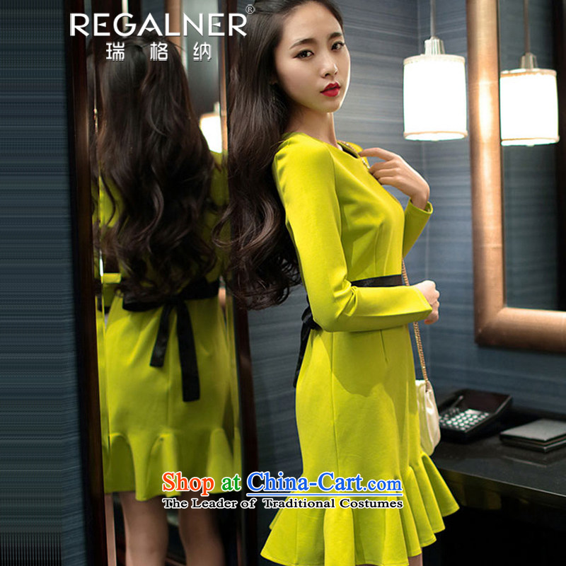 Rui, 2015 Fall/Winter Collections and sexy women's new name Yuan Appointments dress thick long-sleeved sexy package and ladies wear the sexy dresses Fluorescent Yellow M Wagner (REGALNER rui) , , , shopping on the Internet
