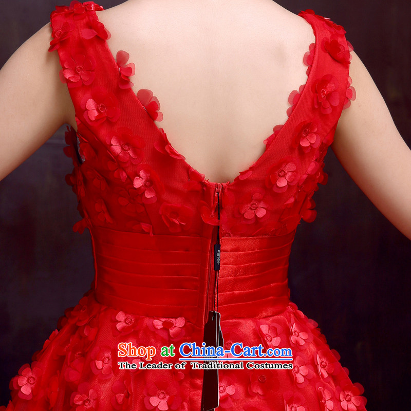 The dumping of the wedding dress bridal dresses winter marriage ceremony of toasting champagne evening dress short, wine red shoulders short skirts Sau San dress red XXL, dumping of wedding dress shopping on the Internet has been pressed.