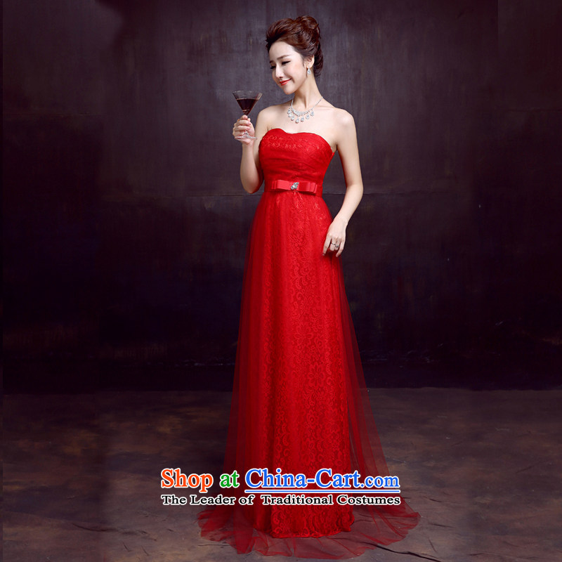 The dumping of the wedding dress wedding dresses new 2015 sexy anointed chest bride bows services to marry red dress red , L, dumping of wedding dress shopping on the Internet has been pressed.