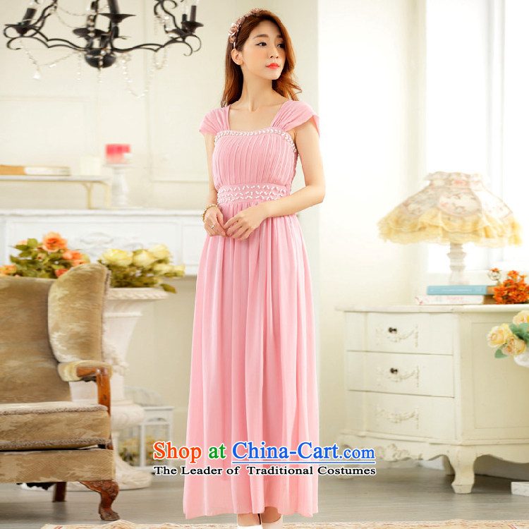 Hiv has an elegant black shoulder manually qi nail pearl evening dresses and sisters skirt long gown 9628A-1 chiffon pink XXL picture, prices, brand platters! The elections are supplied in the national character of distribution, so action, buy now enjoy more preferential! As soon as possible.
