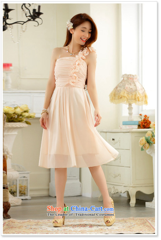 Hiv has stylish wedding season and sisters qi skirt fungus single shoulder foutune chiffon large number, skirts dress dresses 9831A-1 champagne color pictures, prices, XXL brand platters! The elections are supplied in the national character of distribution, so action, buy now enjoy more preferential! As soon as possible.