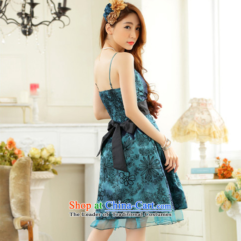 Hiv has annual sweet dress qi elegant value lint-free V-Neck Strap Foutune of small countries in the skirt 9924A-1 dress  XXL, green has been qi (aiyaqi hiv) , , , shopping on the Internet
