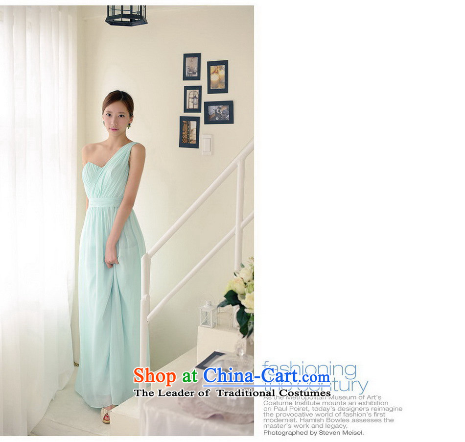 The sponsors of the 2015 New LAURELMARY, Korean simply decorated Beveled Shoulder Foutune of small A swing chiffon align to dress as figure light blue green custom size pictures, prices, brand platters! The elections are supplied in the national character of distribution, so action, buy now enjoy more preferential! As soon as possible.